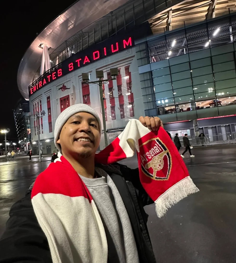 Arsenal fan at Emirates Stadium with Matchday Affairs