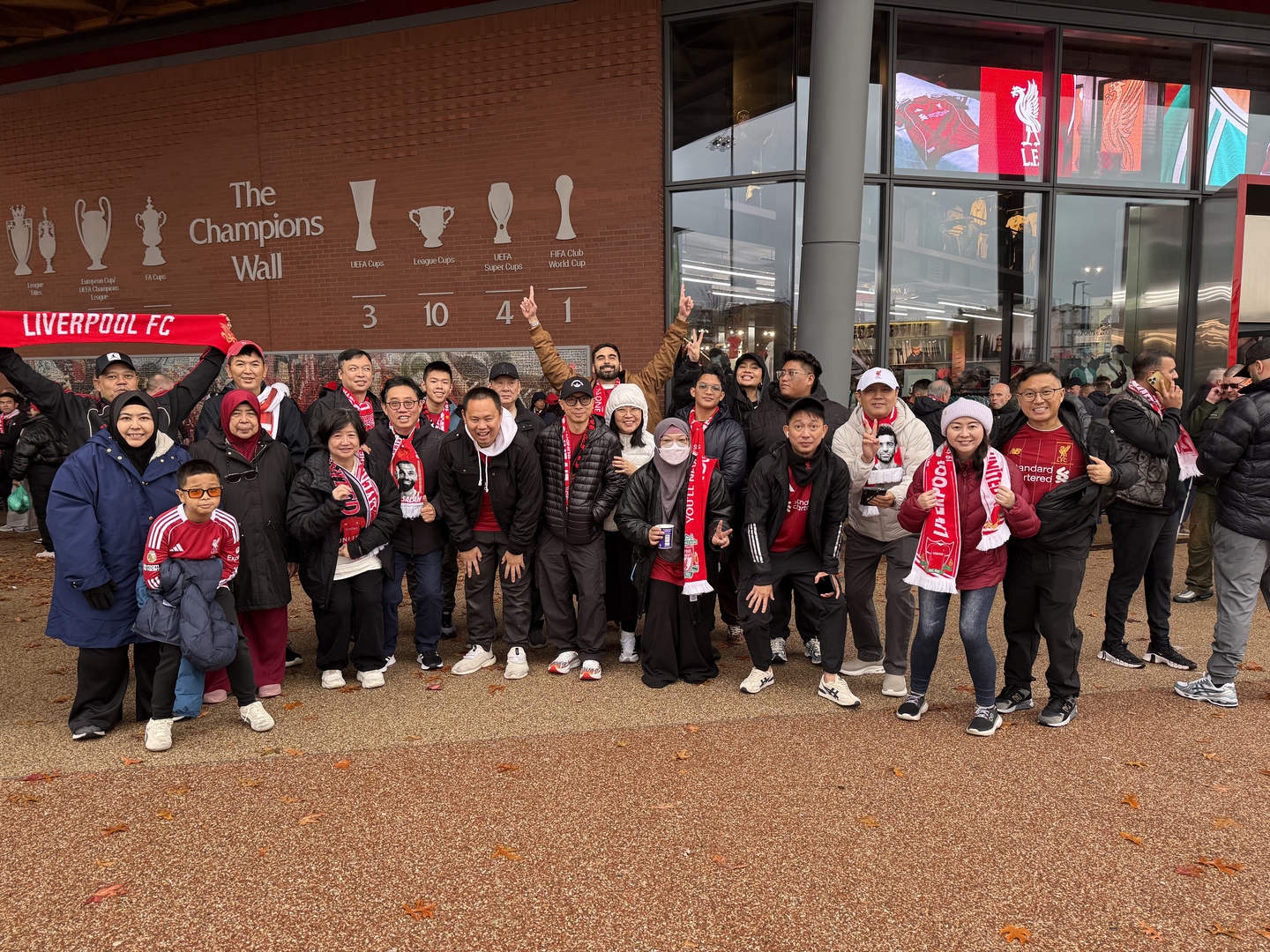 Matchday Affairs travellers at Anfield Champions Wall — Liverpool FC